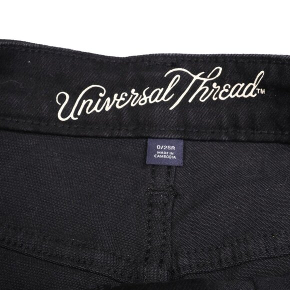 Universal Threads Hi-Rise Denim Shorts Cutoff Raw Hem Zip Fly Summer Black NEW - Picture 3 of 7